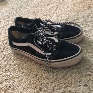 Black vans with checkered laces!